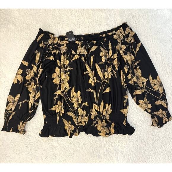 Lauren Ralph Lauren Women's Floral Jersey Off the Shoulder SZ 3X NWT - Picture 3 of 8
